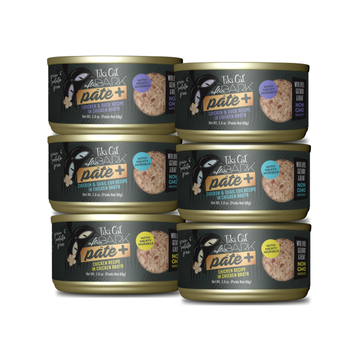 Pack mixto de 6 latitas de paté para gatos con recetas de pollo