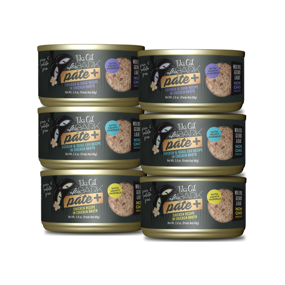 Pack mixto de 6 latitas de paté para gatos con recetas de pollo