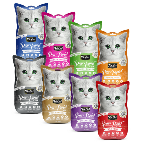 Kit Cat Purr Purée Plus- Pack de 8 Variedades - Premio Gatos