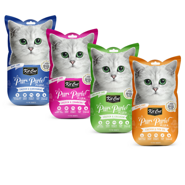 Kit Cat Purr Purée Plus- Pack de 8 Variedades - Premio Gatos