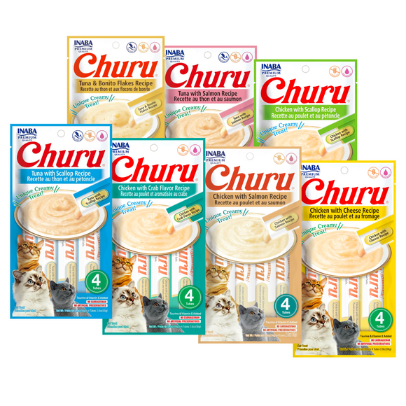 Churu Gatos - Pack 13 Variedades - 52 Tubitos - Snack Premio Golosina