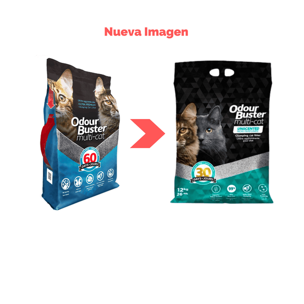 Arena para Gatos Odour Buster Multicat 12 Kg