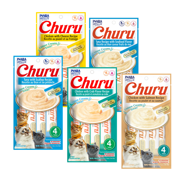 Churu Gatos - Pack 19 Variedades - 76 Tubitos - Snack Premio