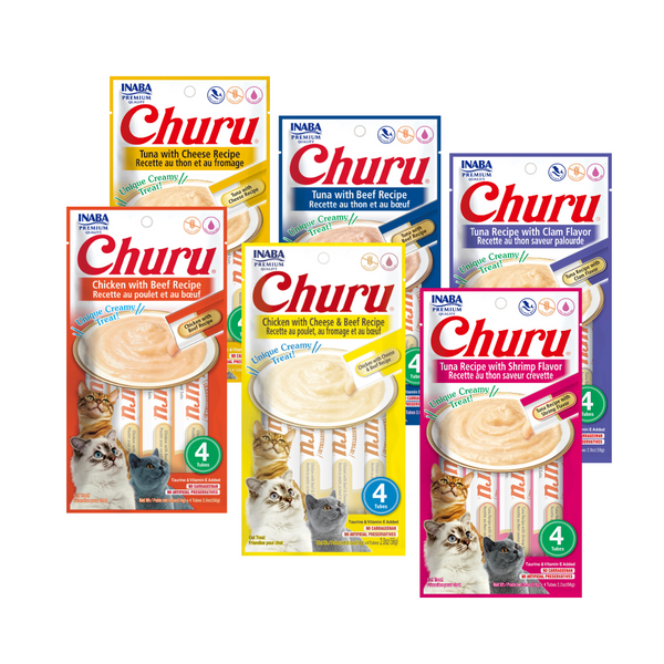 Churu Gatos - Pack 19 Variedades - 76 Tubitos - Snack Premio