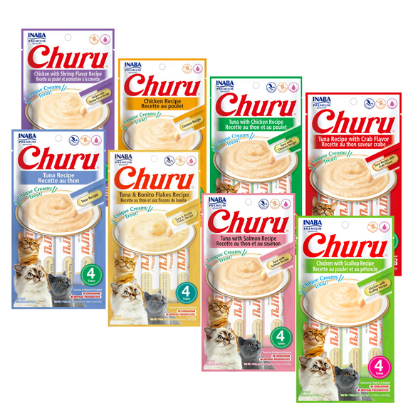Churu Gatos - Pack 19 Variedades - 76 Tubitos - Snack Premio