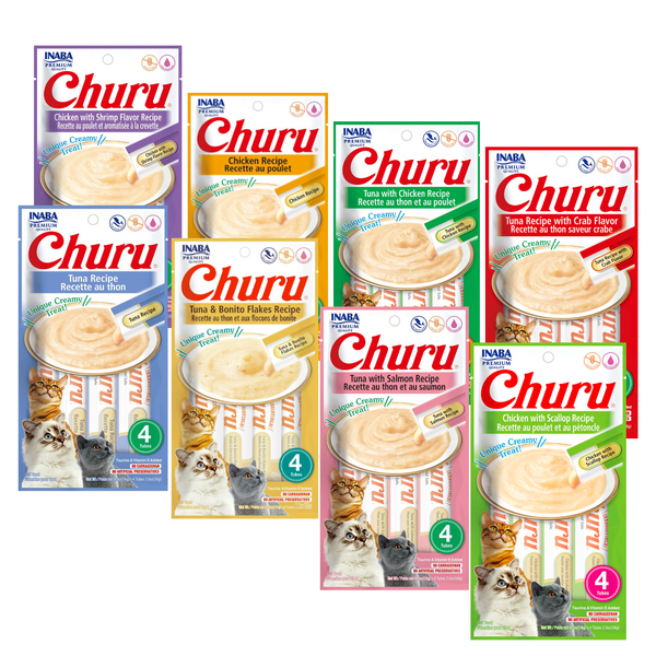 Churu Gatos - Pack 19 Variedades - 76 Tubitos - Snack Premio