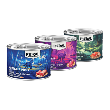 Feral Gatos 3 Variedades | Pack 6 latas Allimento Húmedo - 0