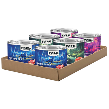 Feral Gatos 3 Variedades | Pack 6 latas Allimento Húmedo