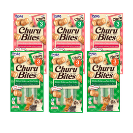 Churu Bites Mix Variedades - Pack de 6 - Snack Premio Gatos
