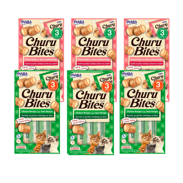Churu Bites Mix Variedades - Pack de 6 - Snack Premio Gatos