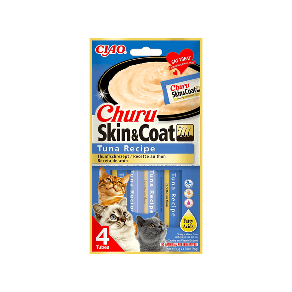 Churu Skin & Coat - Pack De 4 Variedades - Snack Premio Gato