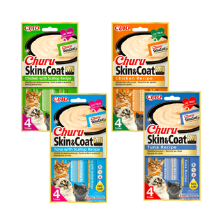 Imagen con Pack de 4 Variedades Churu Skin & Coat