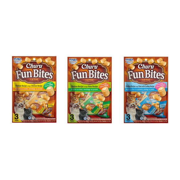 Churu Fun Bites Variedades - Pack de 3 - Snack Premio Gatos