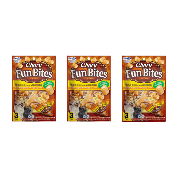 Churu Fun Bites Pollo - Pack de 3 - Snack Premio Gatos
