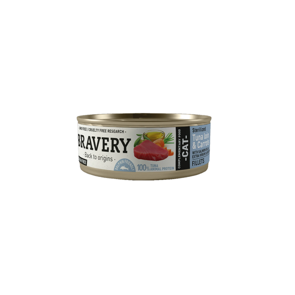 Latas Bravery de atún y zanahoria para gatos