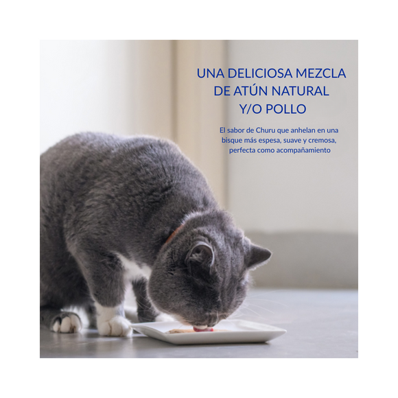 Churu Bisque Gatos Variedades - Pack de 8 | Snack Cremoso y Saludable