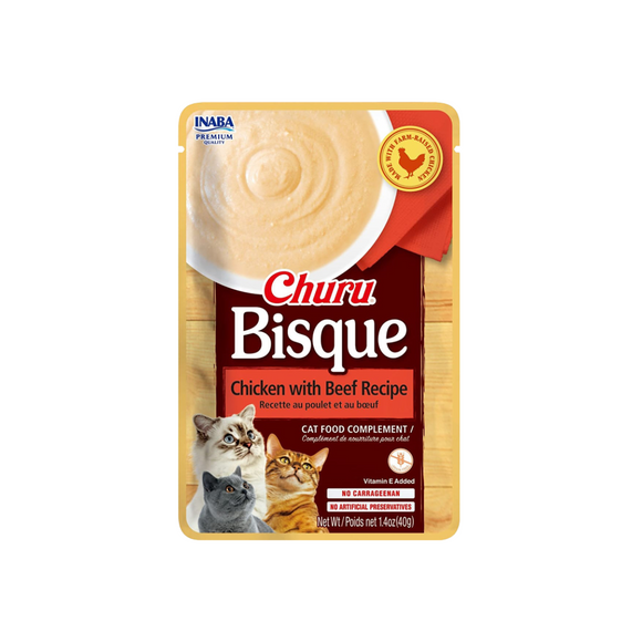 Churu Bisque Gatos Variedades - Pack de 8 | Snack Cremoso y Saludable