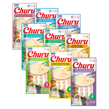 Churu Gatos - Pack 9 Variedades Mix Atún Pollo - 36 tubitos