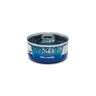 N&D Gatos Adultos | Alimento Húmedo Atún Salmón | Pack 6 Latitas