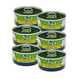 N&D Gatos Adultos | Alimento Húmedo Jabalí Manzana | Pack 6 Latitas