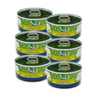 N&D Gatos Adultos | Alimento Húmedo Jabalí Manzana | Pack 6 Latitas