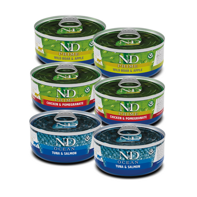 N&D Gatos Adultos | Alimento Húmedo Variedades | Pack 6 Latitas