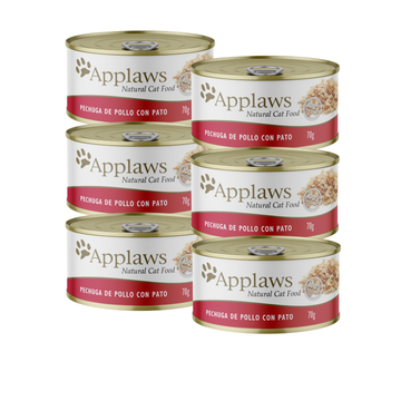 Pack 6 latas Pollo con Pato Applaws - Alimento Húmedo Gatos