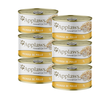 Pack 6 latas Pechuga de Pollo Applaws - Alimento Húmedo Gatos