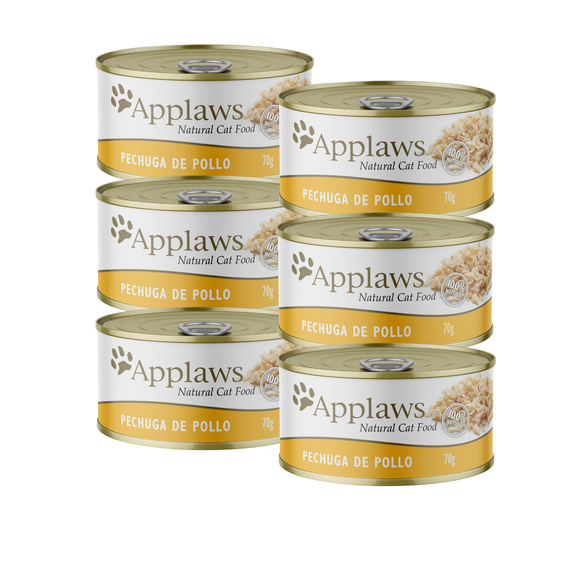 Pack 6 latas Pechuga de Pollo Applaws - Alimento Húmedo Gatos