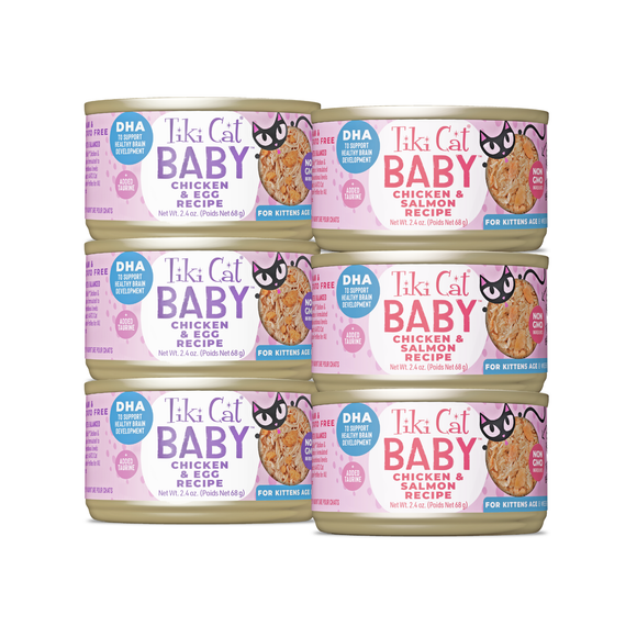 Tiki Cat Baby Variedades - Pack 6 latas - Alimento Húmedo Gatos