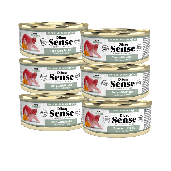 Sense Gatos Adultos | Alimento Húmedo Atún Conejo | Pack 6 latitas