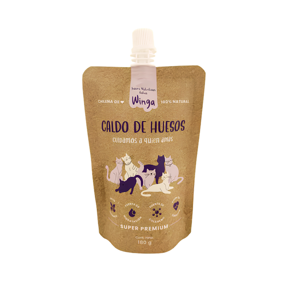 Winga Caldo de Hueso Variedades - Pack 6 Pouch - Gatos