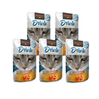 Leonardo Drink Salmón - Pack de 5 - Snack Premio Húmedo