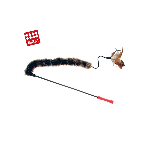 Varita Varilla Felpa y Pluma - Juguete para Gato - Gigwi