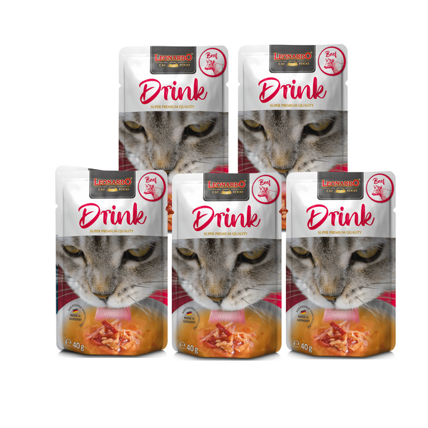 Leonardo Drink Ternera - Pack de 5 - Snack Premio Húmedo