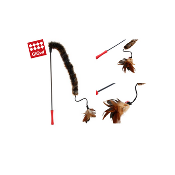 Varita Varilla Felpa y Pluma - Juguete para Gato - Gigwi - 0
