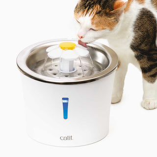 Fuente Bebedera Catit Flower Fountain de Acero Inoxidable 3 Litros