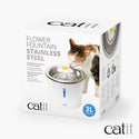 Fuente Bebedera Catit Flower Fountain de Acero Inoxidable 3 Litros