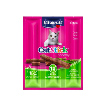 Cat Stick Treats Pollo y Hierba Gatera Vitakraft - Pack de 5 - 0