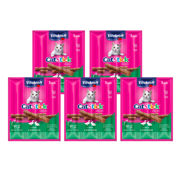 Cat Stick Treats Pato y Conejo Vitakraft - Pack de 5