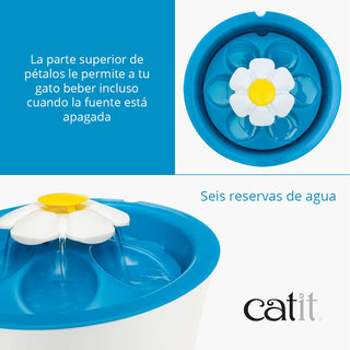 Fuente Bebedera Catit Flower Fountain Led 3 Litros