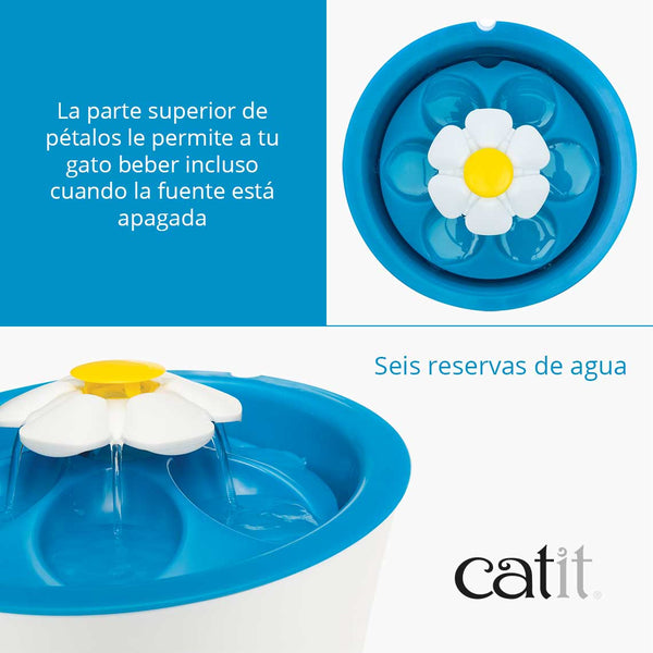 Fuente Bebedera Catit Flower Fountain Led 3 Litros