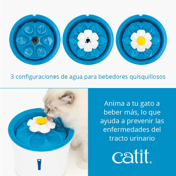 Fuente Bebedera Catit Flower Fountain Led 3 Litros