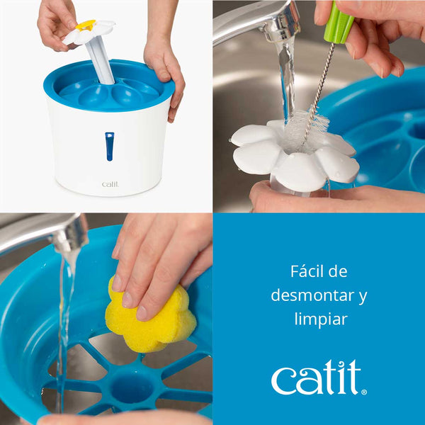 Fuente Bebedera Catit Flower Fountain Led 3 Litros