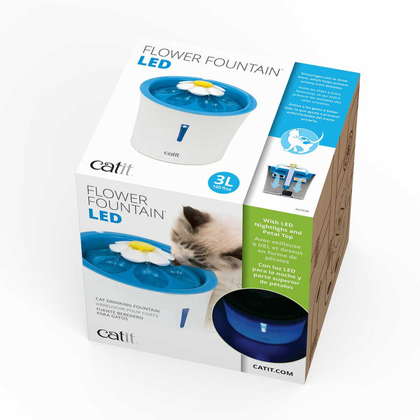 Fuente Bebedera Catit Flower Fountain Led 3 Litros